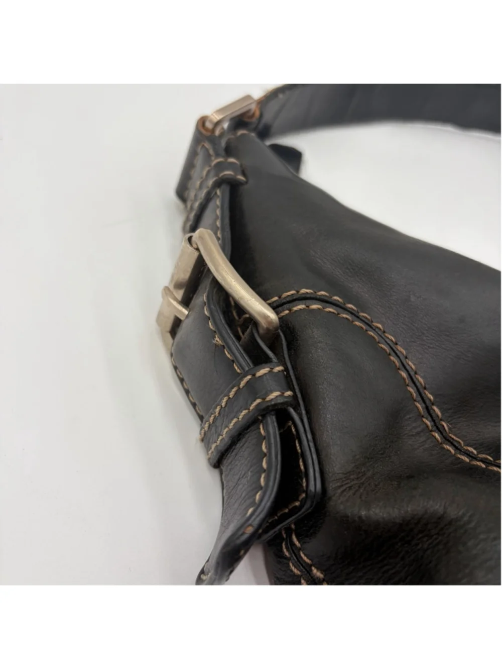 MICHAEL KORS Brookville Large Black Leather Y2K Hobo Shoulder Bag